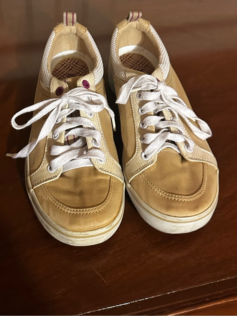 Keds Women's Tan and White Canvas Sneakers